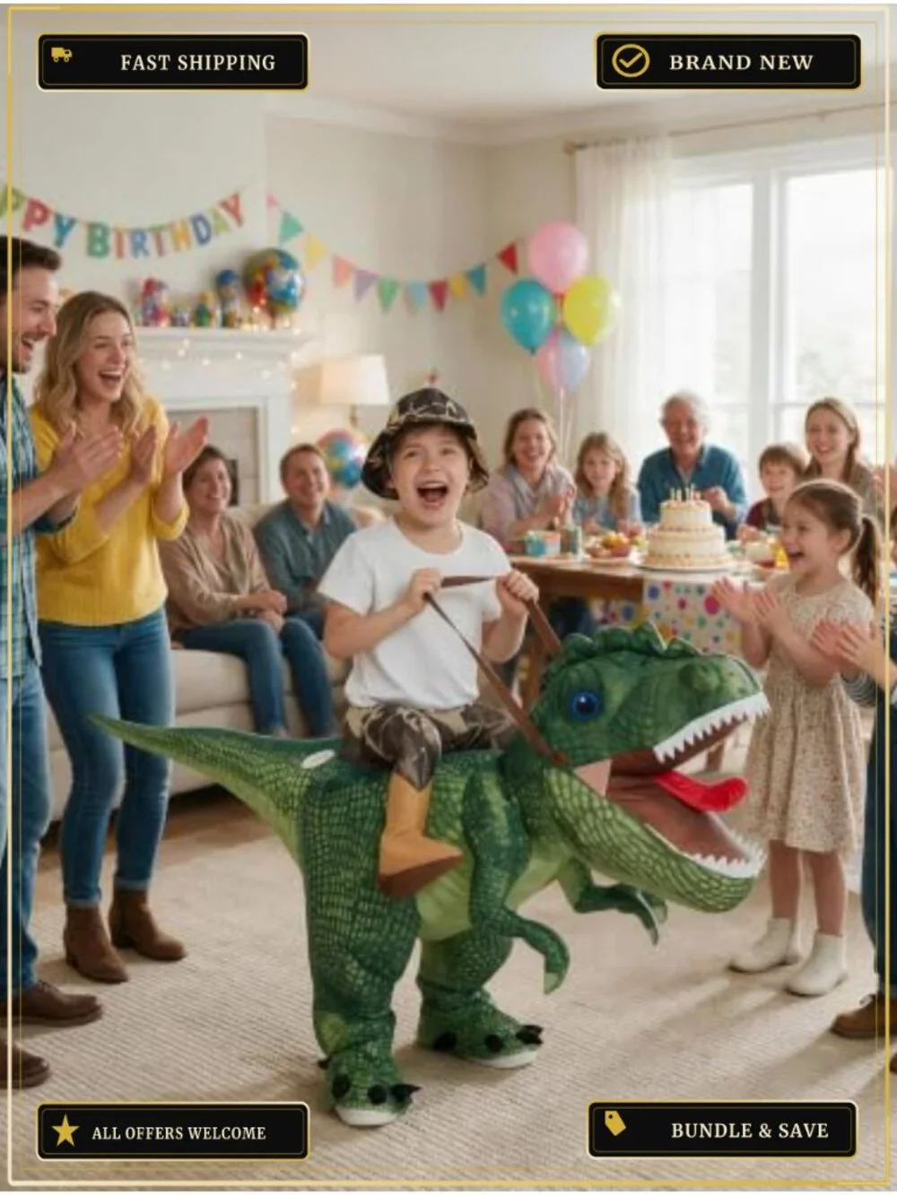 Inflatable Dinosaur Costume for Kids Blow Up T Rex Suit Halloween